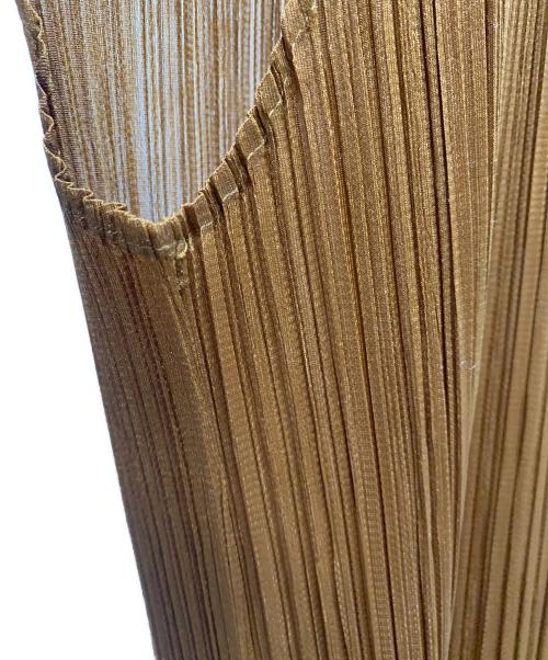 PLEATS PLEASE（プリーツプリーズ）PLEATS PLEASE (プリーツプリーズ) ノースリーブワンピース キャメル サイズ:5の古着・服飾アイテム
