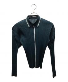 PLEATS PLEASE（プリーツプリーズ）の古着「長袖シャツ」｜グリーン