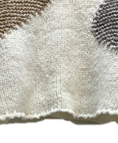 Omekashi（オメカシ）Omekashi (オメカシ) 厚手ニット グレー×ホワイト サイズ:Free 未使用品の古着・服飾アイテム