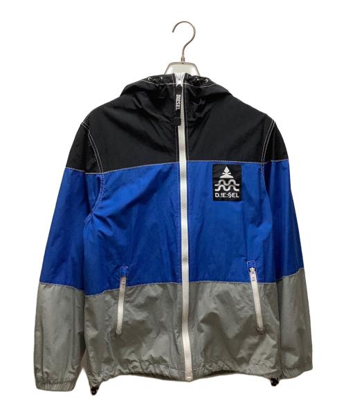 DIESEL（ディーゼル）DIESEL (ディーゼル) ナイロンジャケット ブラック×ブルー サイズ:Sの古着・服飾アイテム