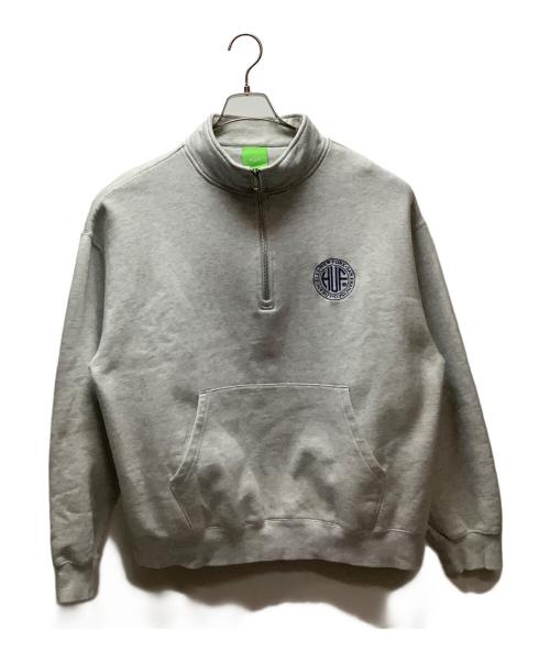 HUF（ハフ）HUF (ハフ) ハーフジップスウェット ライトグレー サイズ:XLの古着・服飾アイテム