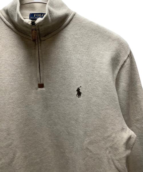 POLO RALPH LAUREN（ポロ・ラルフローレン）POLO RALPH LAUREN (ポロ・ラルフローレン) ハーフジップスウェット アイボリー サイズ:Sの古着・服飾アイテム