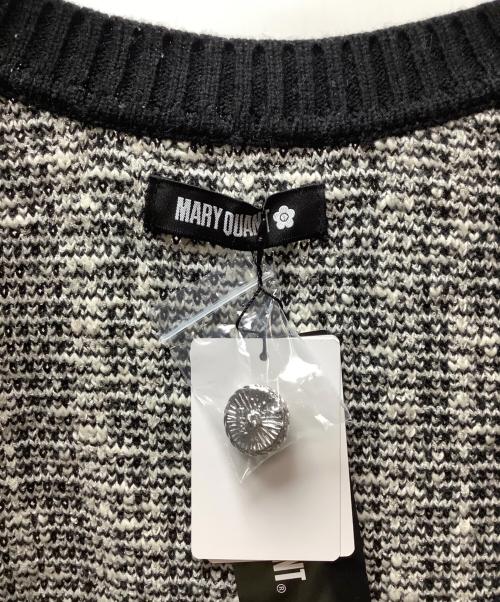 MARY QUANT（マリークヮント）MARY QUANT (マリークヮント) ニットジャケット ホワイト×ブラック サイズ:Mの古着・服飾アイテム