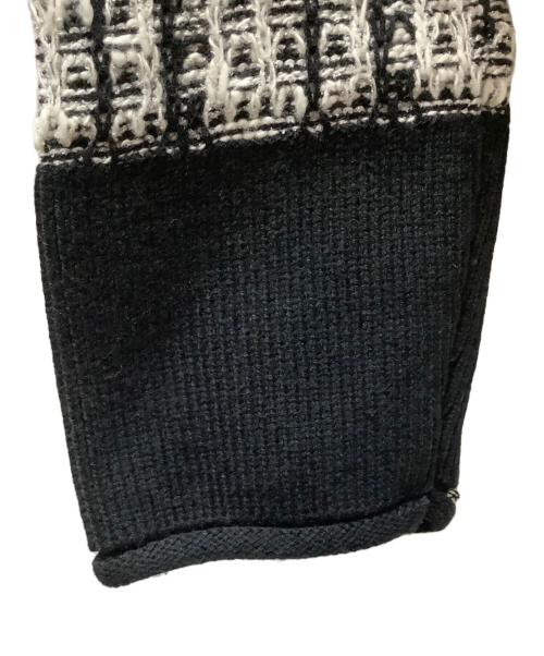 MARY QUANT（マリークヮント）MARY QUANT (マリークヮント) ニットジャケット ホワイト×ブラック サイズ:Mの古着・服飾アイテム