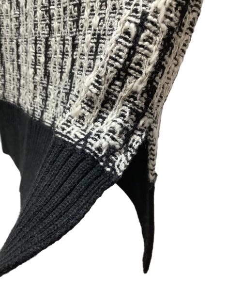 MARY QUANT（マリークヮント）MARY QUANT (マリークヮント) ニットスカート ホワイト×ブラック サイズ:Mの古着・服飾アイテム