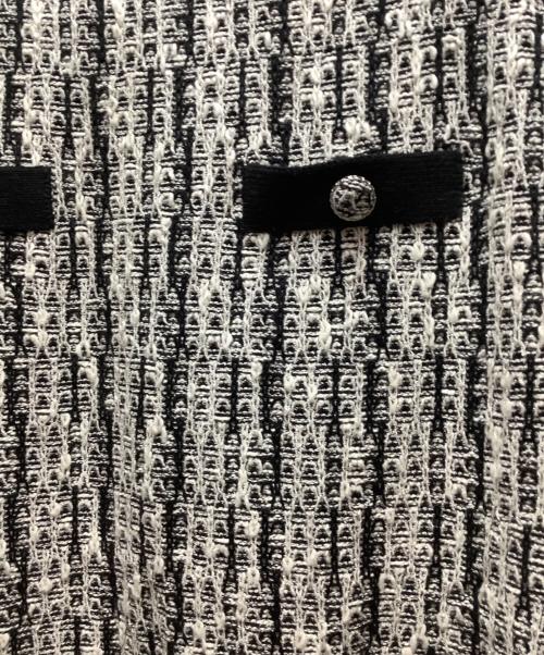 MARY QUANT（マリークヮント）MARY QUANT (マリークヮント) ニットスカート ホワイト×ブラック サイズ:Mの古着・服飾アイテム