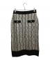MARY QUANT (マリークヮント) ニットスカート ホワイト×ブラック サイズ:M：6000円