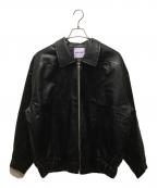 PUNYUSプニュズ）の古着「フェイクレザージャケット」｜ブラック