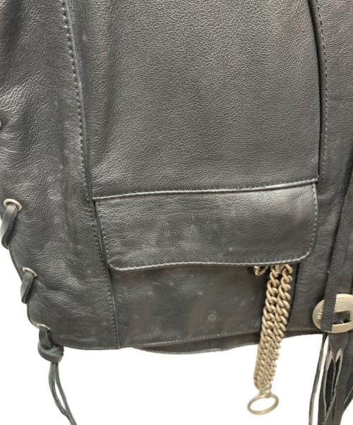 HARLEY-DAVIDSON（ハーレーダビッドソン）HARLEY-DAVIDSON (ハーレーダビッドソン) レザーベスト ブラック サイズ:Ｌの古着・服飾アイテム