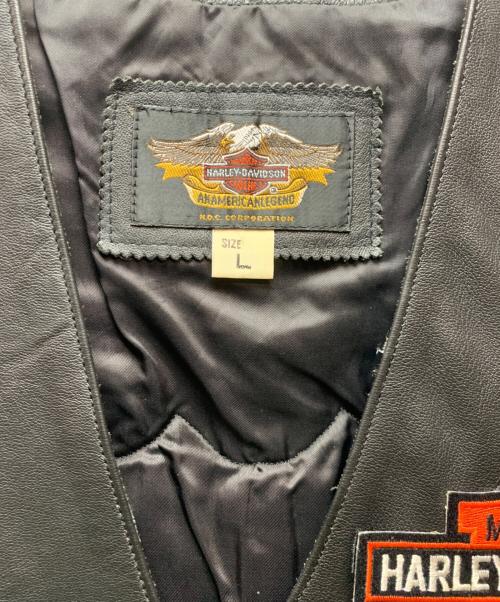 HARLEY-DAVIDSON（ハーレーダビッドソン）HARLEY-DAVIDSON (ハーレーダビッドソン) レザーベスト ブラック サイズ:Ｌの古着・服飾アイテム