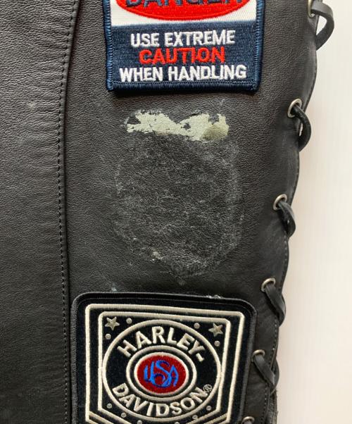HARLEY-DAVIDSON（ハーレーダビッドソン）HARLEY-DAVIDSON (ハーレーダビッドソン) レザーベスト ブラック サイズ:Ｌの古着・服飾アイテム