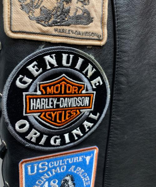 HARLEY-DAVIDSON（ハーレーダビッドソン）HARLEY-DAVIDSON (ハーレーダビッドソン) レザーベスト ブラック サイズ:Ｌの古着・服飾アイテム