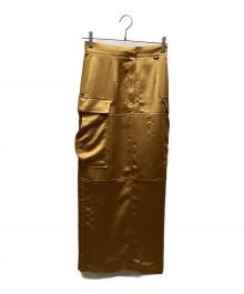 CLANE（クラネ）の古着「SATIN CARGO STRAIGHT SKIRT」｜イエロー