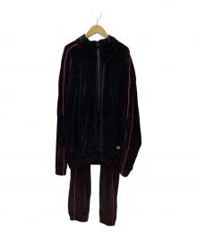 PROCLUB（プロクラブ）の古着「ベロアジャージセット」｜ブラック