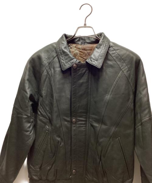 ノーブランド（ノーブランド）ノーブランド (ノーブランド) ラムレザージャケット グリーン サイズ:Lの古着・服飾アイテム