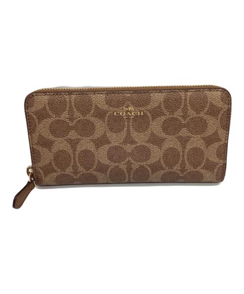 COACH（コーチ）COACH (コーチ) ラウンドファスナー財布 モカの古着・服飾アイテム