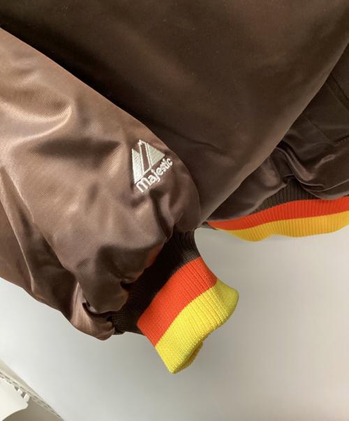 Cooperstown（クーパーズタウン）Cooperstown (クーパーズタウン) Majestic (マジェスティック) スタジャン ブラウン サイズ:XLの古着・服飾アイテム