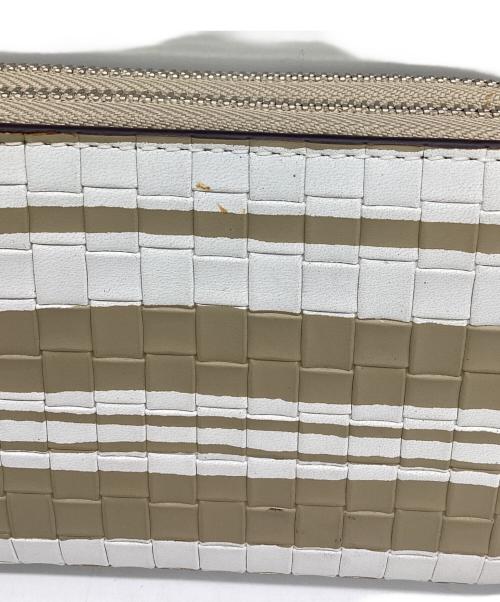 COACH（コーチ）COACH (コーチ) ラウンドジップ財布 ベージュ×ホワイトの古着・服飾アイテム