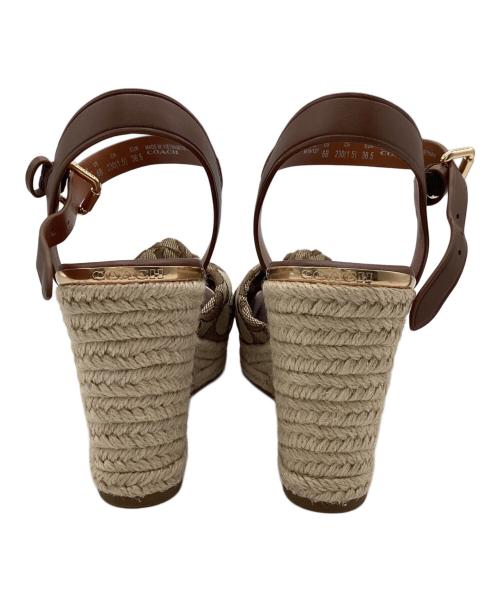 COACH（コーチ）COACH (コーチ) レザーアンクルストラップサンダル ブラウン サイズ:23cmの古着・服飾アイテム