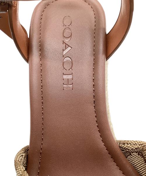 COACH（コーチ）COACH (コーチ) レザーアンクルストラップサンダル ブラウン サイズ:23cmの古着・服飾アイテム