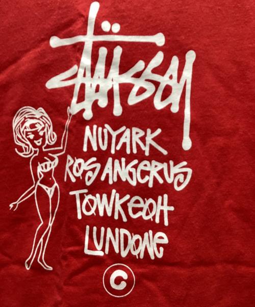 stussy（ステューシー）stussy (ステューシー) Champion (チャンピオン) 半袖カットソー レッド サイズ:Sの古着・服飾アイテム