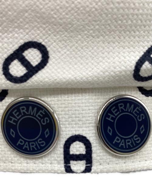 HERMES（エルメス）HERMES (エルメス) キャップ ホワイト×ブラックの古着・服飾アイテム