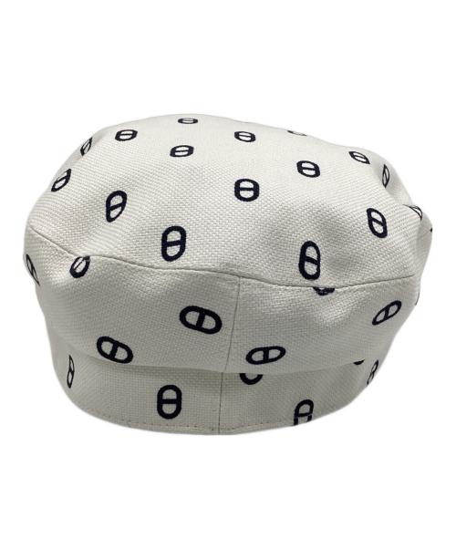 HERMES（エルメス）HERMES (エルメス) キャップ ホワイト×ブラックの古着・服飾アイテム