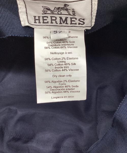 HERMES（エルメス）HERMES (エルメス) キャップ ホワイト×ブラックの古着・服飾アイテム