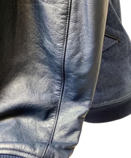 PAPAS（パパス）PAPAS (パパス) デニムレザージャケット ネイビー サイズ:XLの古着・服飾アイテム