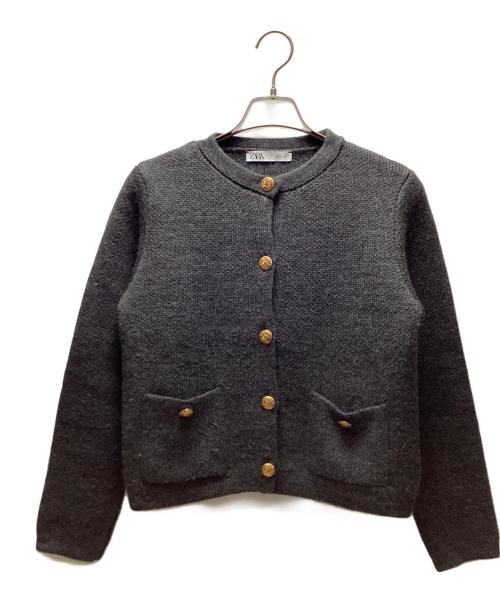 ZARA（ザラ）ZARA (ザラ) ニットカーディガン ブラック サイズ:Lの古着・服飾アイテム