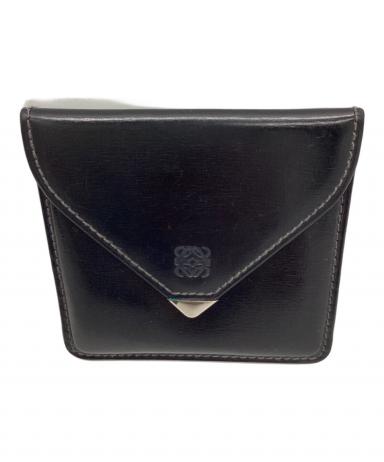 LOEWE ロエベ 財布・ケース  黒 【古着】【中古】【送料無料】 中古・古着通販】LOEWE (ロエベ) 2つ折り財布 ブラック×レッド