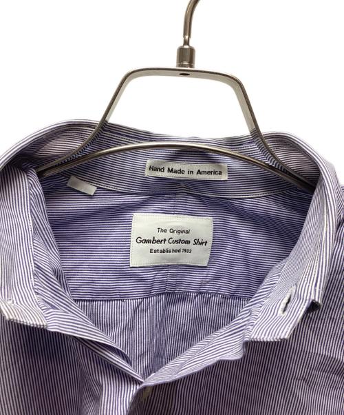 GAMBERT CUSTOM SHIRTS（ギャンバードカスタムシャツ）GAMBERT CUSTOM SHIRTS (ギャンバードカスタムシャツ) 長袖シャツ ホワイト×ブルー サイズ:Mの古着・服飾アイテム