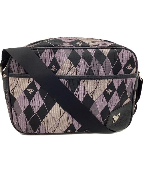 Vivienne Westwood（ヴィヴィアンウエストウッド）Vivienne Westwood (ヴィヴィアンウエストウッド) オーブ アーガイルショルダーバッグ パープルの古着・服飾アイテム
