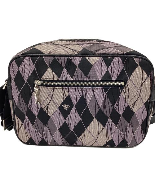 Vivienne Westwood（ヴィヴィアンウエストウッド）Vivienne Westwood (ヴィヴィアンウエストウッド) オーブ アーガイルショルダーバッグ パープルの古着・服飾アイテム
