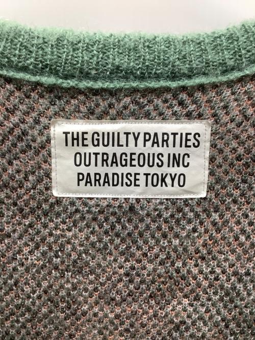 WACKO MARIA（ワコマリア）WACKO MARIA (ワコマリア) 厚手カーディガン グレー×グリーン×オレンジ サイズ:Lの古着・服飾アイテム