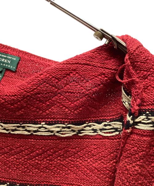 LAUREN RALPH LAUREN（ローレンラルフローレン）LAUREN RALPH LAUREN (ローレンラルフローレン) 厚手カーディガン レッド サイズ:XLの古着・服飾アイテム
