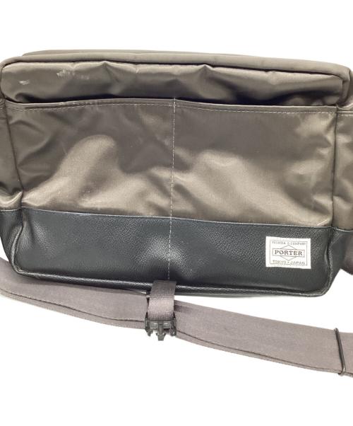 PORTER（ポーター）PORTER (ポーター) メッセンジャーバッグ ブラック×ブラウンの古着・服飾アイテム