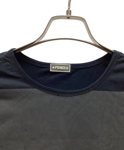 FENDI（フェンディ）FENDI (フェンディ) 半袖カットソー ネイビー×ブラック サイズ:SIZE42の古着・服飾アイテム