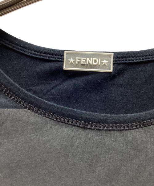 FENDI（フェンディ）FENDI (フェンディ) 半袖カットソー ネイビー×ブラック サイズ:SIZE42の古着・服飾アイテム