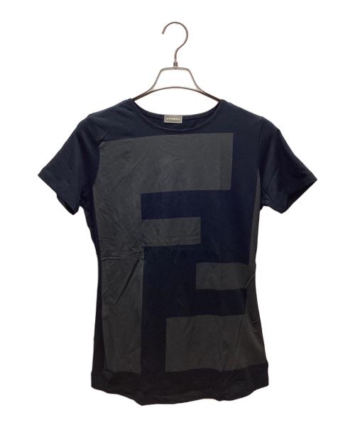 FENDI（フェンディ）FENDI (フェンディ) 半袖カットソー ネイビー×グレー サイズ:SIZE44の古着・服飾アイテム