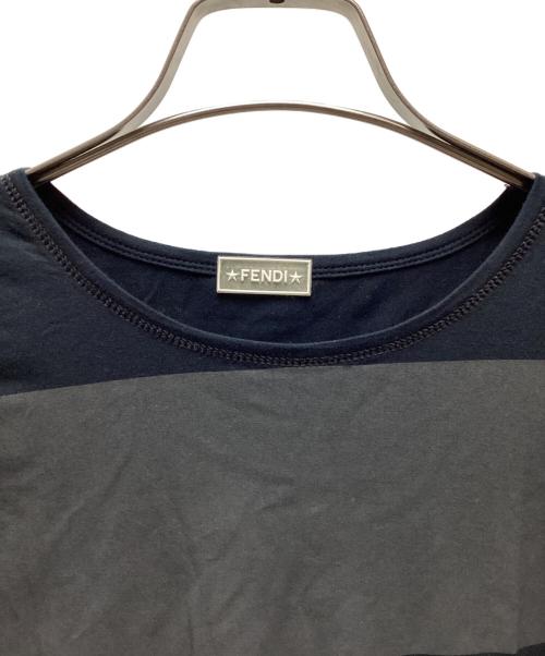 FENDI（フェンディ）FENDI (フェンディ) 半袖カットソー ネイビー×グレー サイズ:SIZE44の古着・服飾アイテム