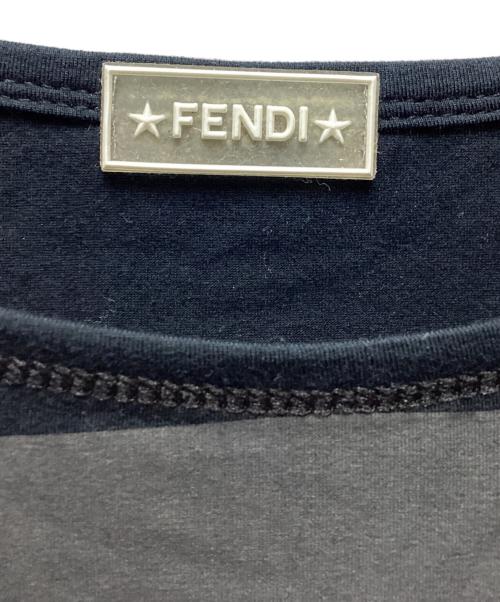 FENDI（フェンディ）FENDI (フェンディ) 半袖カットソー ネイビー×グレー サイズ:SIZE44の古着・服飾アイテム