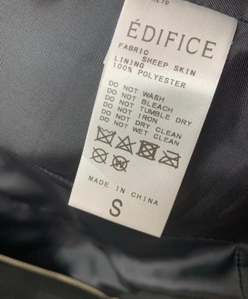 EDIFICE（エディフィス）EDIFICE (エディフィス) シープレザー ライダースジャケット ブラック サイズ:Sの古着・服飾アイテム