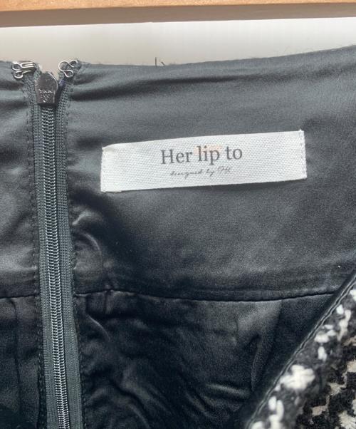HER LIP TO（ハーリップトゥ）HER LIP TO (ハーリップトゥ) セットアップ ブラック×ホワイト サイズ:M 未使用品の古着・服飾アイテム