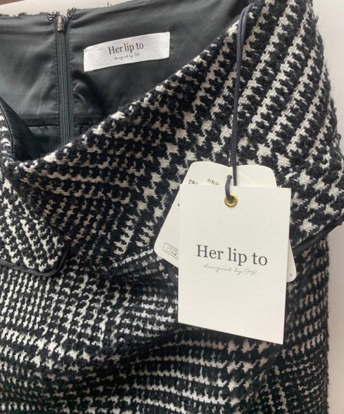 HER LIP TO（ハーリップトゥ）HER LIP TO (ハーリップトゥ) セットアップ ブラック×ホワイト サイズ:M 未使用品の古着・服飾アイテム