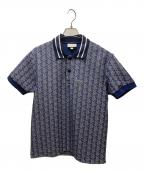 LACOSTEラコステ）の古着「モノグラムジャガードポロシャツ」｜ネイビー