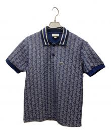 LACOSTE（ラコステ）の古着「モノグラムジャガードポロシャツ」｜ネイビー