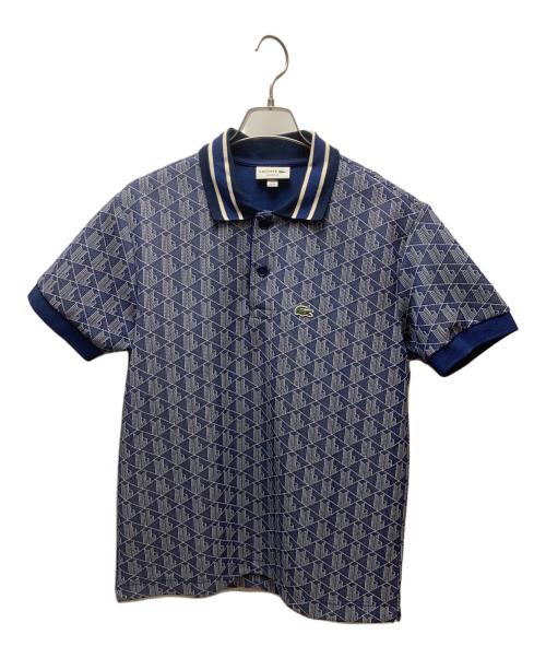 LACOSTE（ラコステ）LACOSTE (ラコステ) モノグラムジャガードポロシャツ ネイビー サイズ:US Mの古着・服飾アイテム