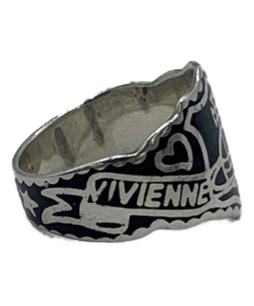 Vivienne Westwood（ヴィヴィアンウエストウッド）Vivienne Westwood (ヴィヴィアンウエストウッド) シガースモールリング ブラック×シルバー サイズ:11号の古着・服飾アイテム