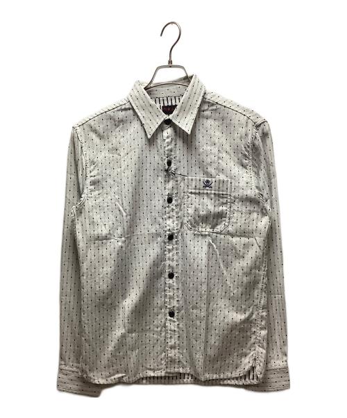 R.J.B（アールジェイビー）R.J.B (アールジェイビー) 総柄シャツ ホワイト サイズ:Mの古着・服飾アイテム